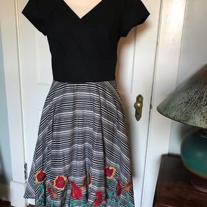 Eshakti embroidered dress with sash